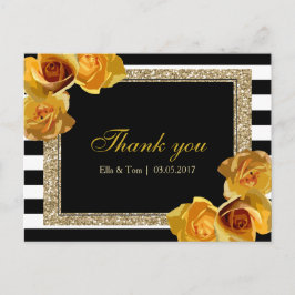 Gele Floral Dank je Briefkaart