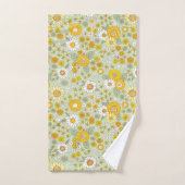 Gele Floral Garden Pattern Bad Handdoek (Handdoek)