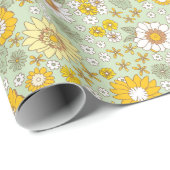 Gele Floral Garden Pattern Cadeaupapier (Rol Hoek)
