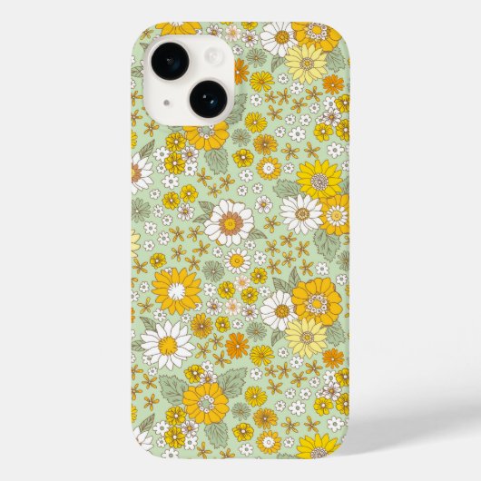 Gele Floral Garden Pattern Case-Mate iPhone Case (Achterkant)