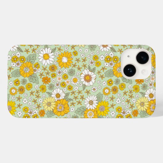 Gele Floral Garden Pattern Case-Mate iPhone Case (Achterkant (horizontaal))