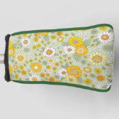 Gele Floral Garden Pattern Golfheadcover (Voorkant)