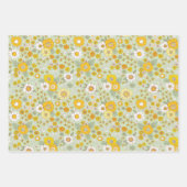 Gele Floral Garden Pattern Inpakpapier Vel (Voorkant)