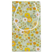 Gele Floral Garden Pattern Klein Cadeauzakje (Achterkant)