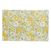 Gele Floral Garden Pattern Kussensloop (Achterkant)