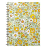 Gele Floral Garden Pattern Notitieboek (Voorkant)