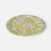 Gele Floral Garden Pattern Papieren Bordje (Gekanteld)
