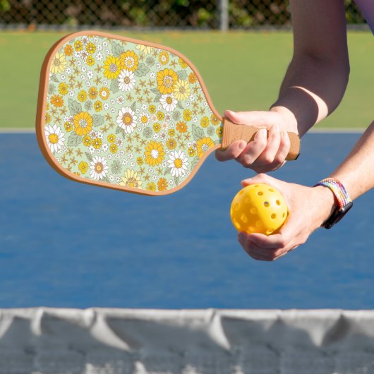 Gele Floral Garden Pattern Pickleball Paddle (Insitu)