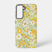 Gele Floral Garden Pattern Samsung Galaxy Hoesje (Achterkant)