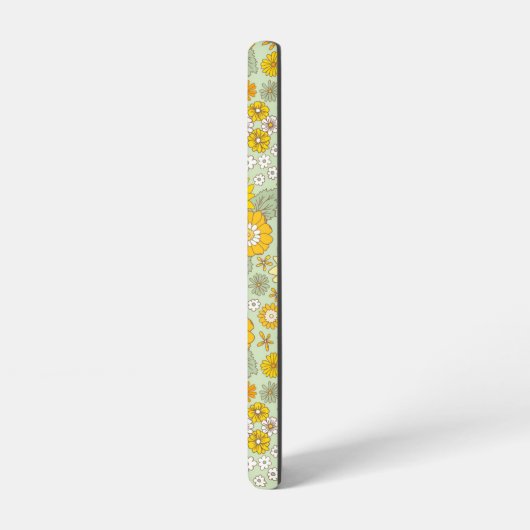 Gele Floral Garden Pattern Samsung Galaxy Hoesje (Linkerkant)
