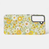 Gele Floral Garden Pattern Samsung Galaxy Hoesje (Achterkant horizontaal)