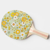 Gele Floral Garden Pattern Tafeltennisbatje (Zijkant)