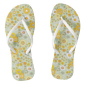 Gele Floral Garden Pattern Teenslippers (Voetbed)