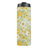 Gele Floral Garden Pattern Thermosbeker (Voorkant)