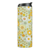 Gele Floral Garden Pattern Thermosbeker (Gedraaid links)
