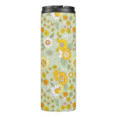 Gele Floral Garden Pattern Thermosbeker (Achterkant)