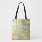 Gele Floral Garden Pattern Tote Bag (Voorkant)