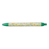 Gele Floral Garden Pattern Zwarte Inkt Pen (Voorkant)