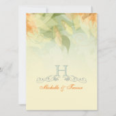 Gele Floral Garden Wedding Invitations Kaart (Achterkant)