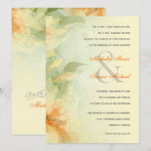 Gele Floral Garden Wedding Invitations Kaart (Voorkant / Achterkant)
