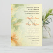 Gele Floral Garden Wedding Invitations Kaart (Staand voorkant)
