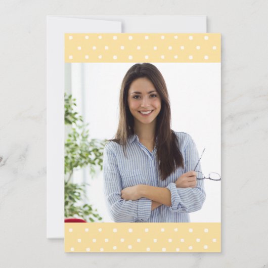 Gele Floral Gold Nursing Gradusing Party Foto Kaart (Achterkant)