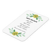 Gele Floral Greenery Foliage Save the Date Magneet (Linkerzijde)