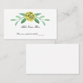 Gele Floral Greenery Foliage Table Place Card Plaatskaartje (Voorkant / Achterkant)