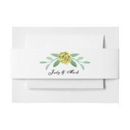 Gele Floral Greenery Foliage Uitnodigingen Wikkel