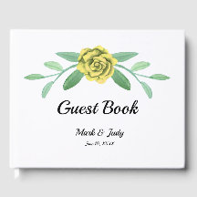 Gele Floral Greenery Foliage Wedding Guestbook