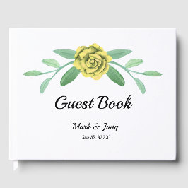 Gele Floral Greenery Foliage Wedding Guestbook Gastenboek
