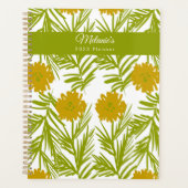 Gele Floral Handtekening Botanische naam Planner (Voorkant)
