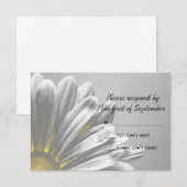 Gele Floral Highlights Wedding RSVP Kaart (Voorkant / Achterkant)