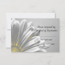 Gele Floral Highlights Wedding RSVP Kaart