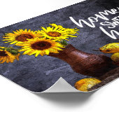 Gele Floral Home Sweet Home Poster (Hoek)
