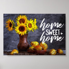 Gele Floral Home Sweet Home Poster