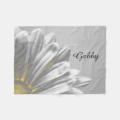 Gele Floral hooglichten Fleece Deken (Voorkant (Horizontaal))