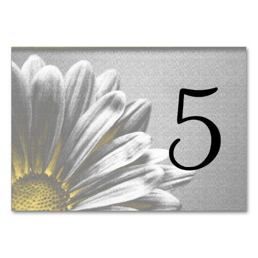 Gele Floral hoogtepunten Tabelnummers Kaart (Voorkant)