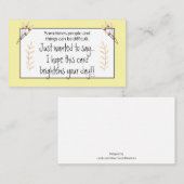 Gele Floral Kindness Kaarten van je dag ophelderen Visitekaartje (Voorkant / Achterkant)