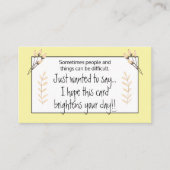 Gele Floral Kindness Kaarten van je dag ophelderen Visitekaartje (Voorkant)