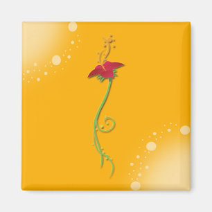 Gele Floral Magnet_Square Magneet