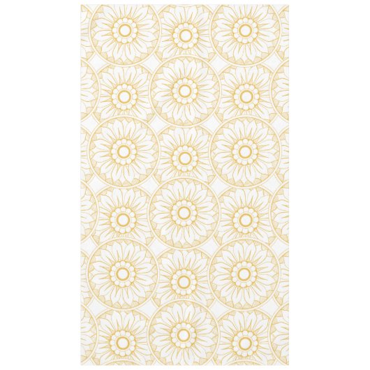 Gele  Floral Medallion Pattern Tafelkleed (Voorkant)