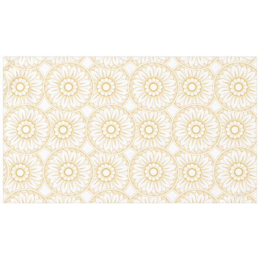 Gele Floral Medallion Pattern Tafelkleed (Voorkant (Horizontaal))