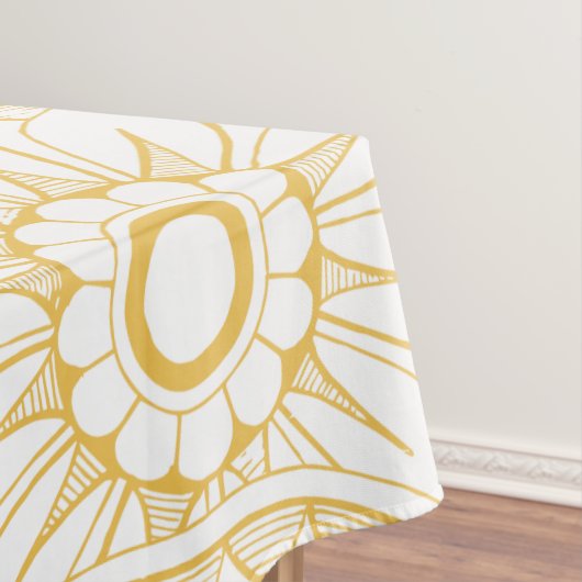 Gele  Floral Medallion Pattern Tafelkleed (Voorbeeld)