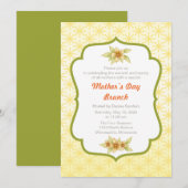 Gele Floral Moederdag Brunch Uitnodiging (Voorkant / Achterkant)