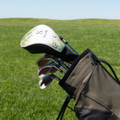 Gele Floral Monogram Naam Golfheadcover (Insitu)