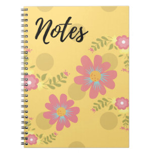 Gele Floral notebook Notitieboek