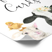 Gele Floral Oink Moo Neigh Boerderij Baby shower S Poster (Hoek)