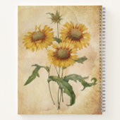 Gele Floral Old Journal Style Sketchbook Notitieboek (Achterkant)