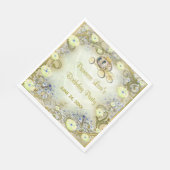 Gele Floral prinses gechanteerd op zaterdag Servet (Hoek)